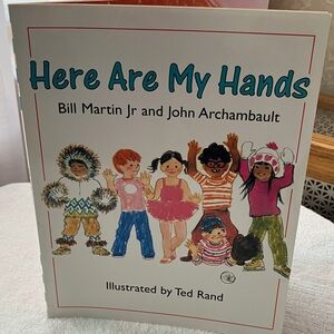 Here Are My Hands Children's Picture Book - White/Cyan Cover
